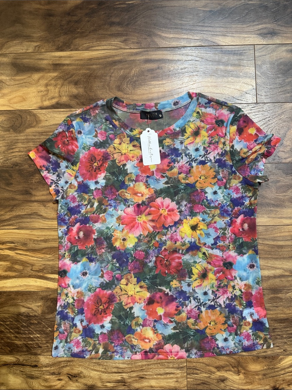 Willow Floral Multicolor Short Sleeve Crew Tee